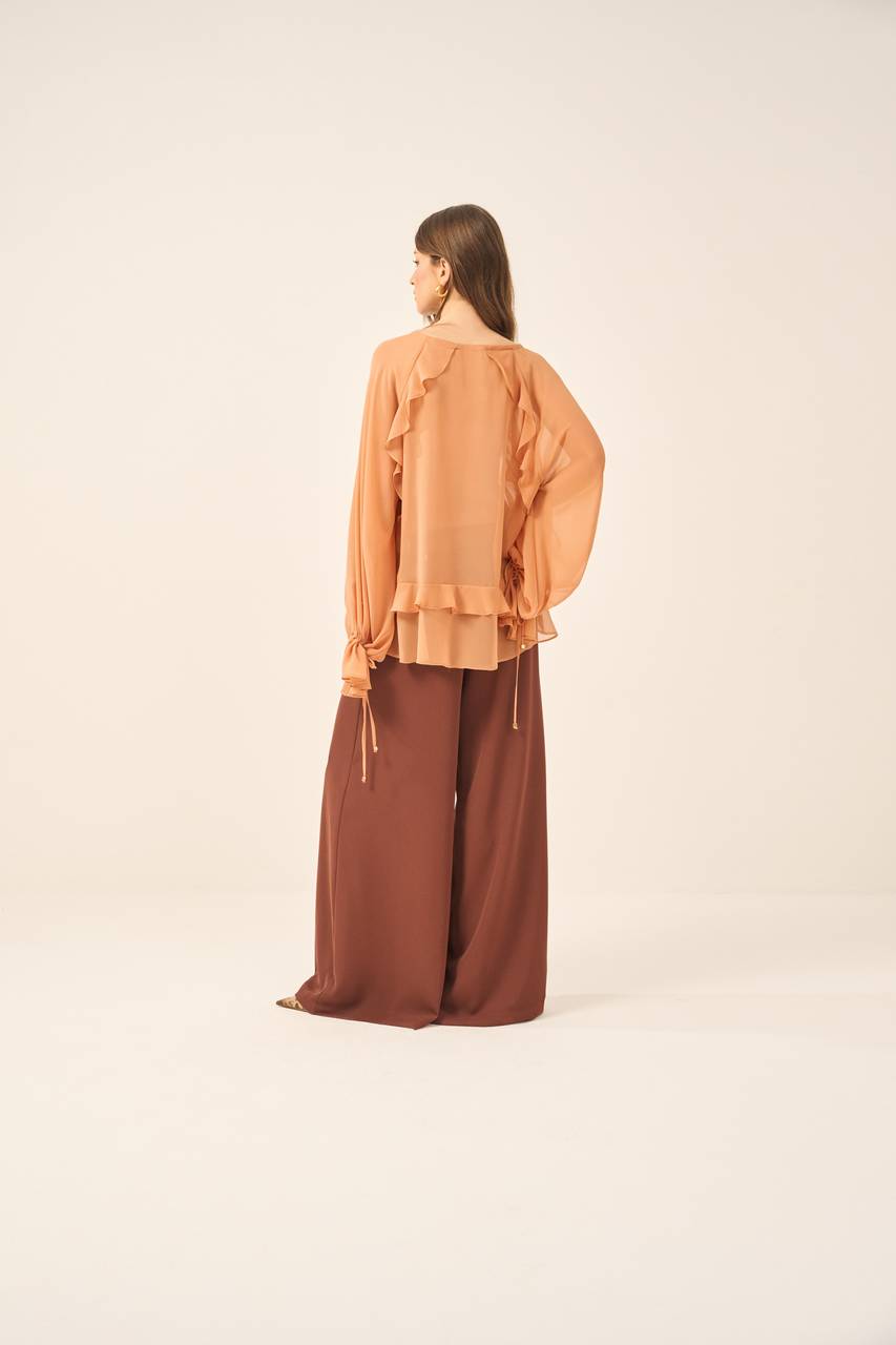 Blusa Crepe Babados BLU0001CAR