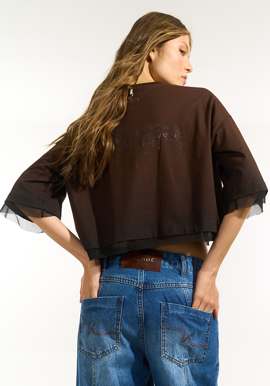 T.shirt Love Yourself - Marrom BLU0159MRO