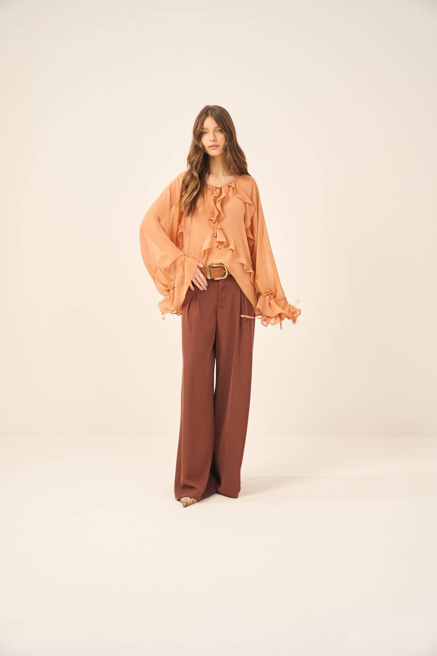 Blusa Crepe Babados BLU0001CAR