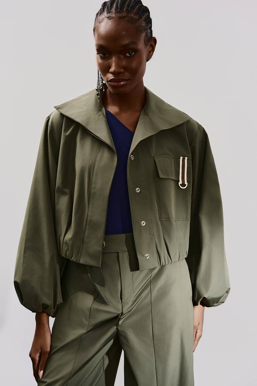 Jaqueta Nylon Gola Alta - Verde Militar JAQ0010VDMT