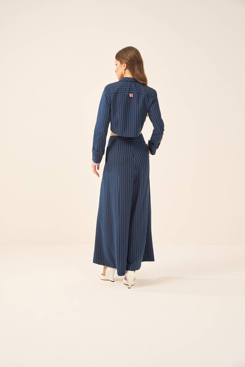 Conjunto Calça Saia Pantacurt Risca Gis - Marinho CJT0012MAR
