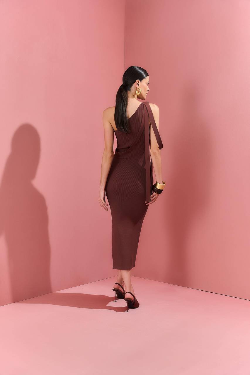 Vestido Tricot Tiras - Marrom VES0061MRO