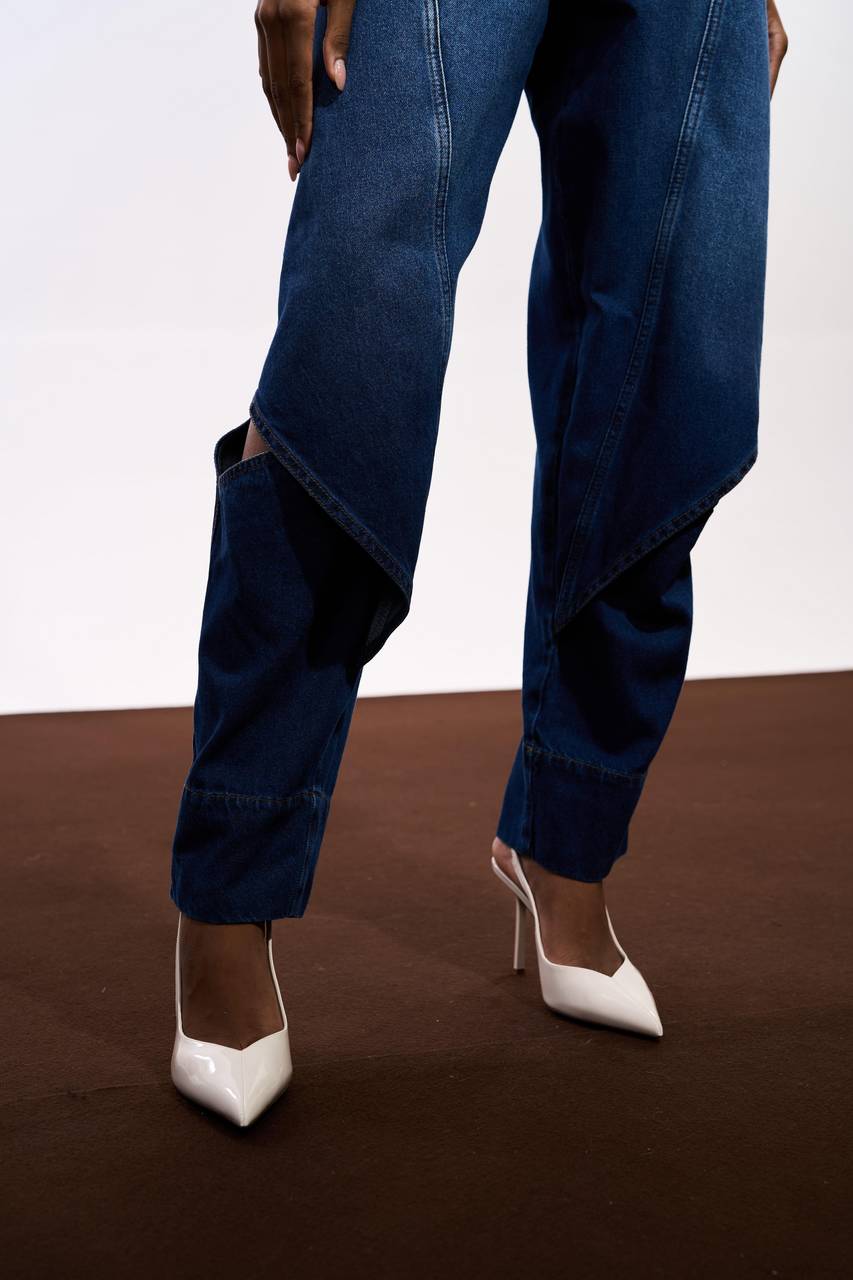 Calça Jeans Recorte Fenda Perna - Jeans CAL0158JEA