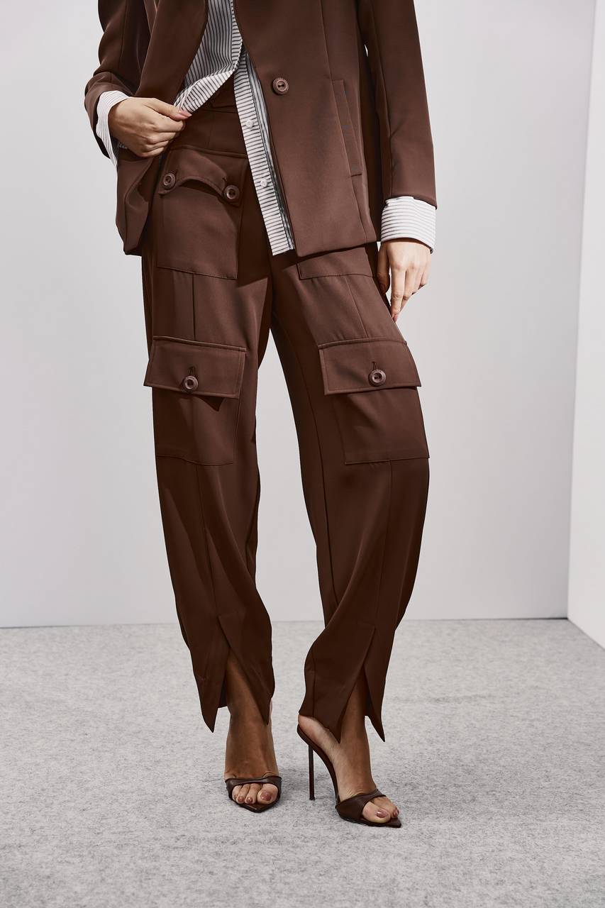 Calça Slouchy Bolso Cargo - Marrom CAL0106MRO