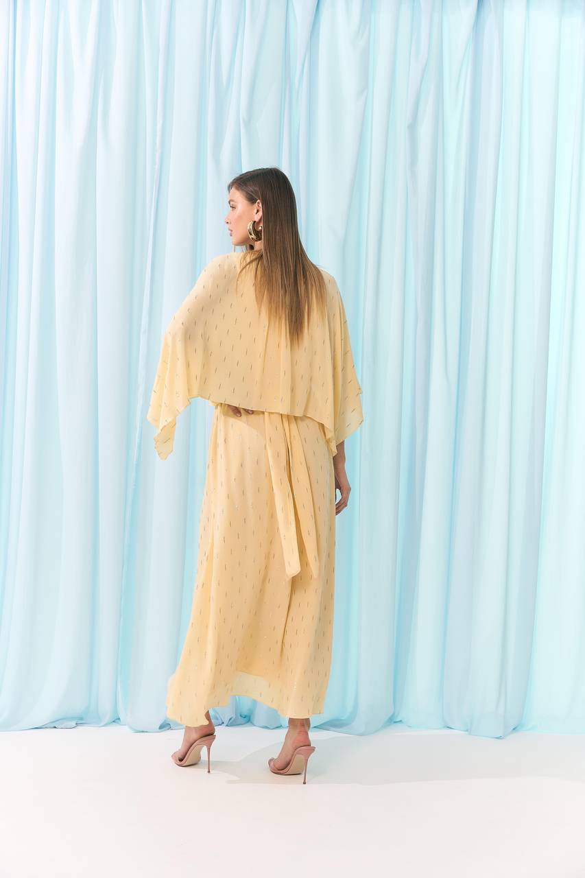 Vestido Midi Manga Farta - Manteiga VES2022