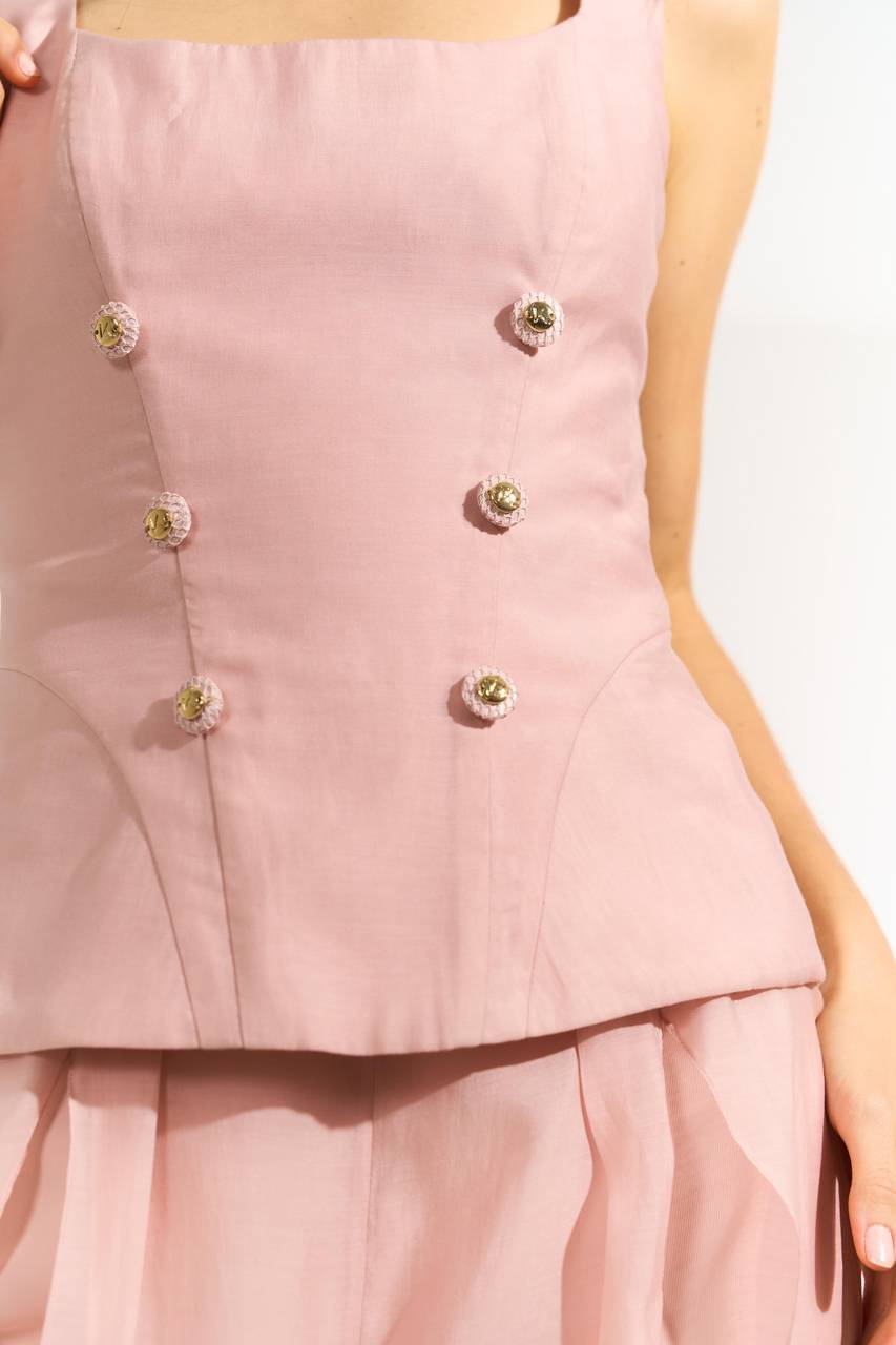 Top Estruturado Tela - Rose TOP0073RS