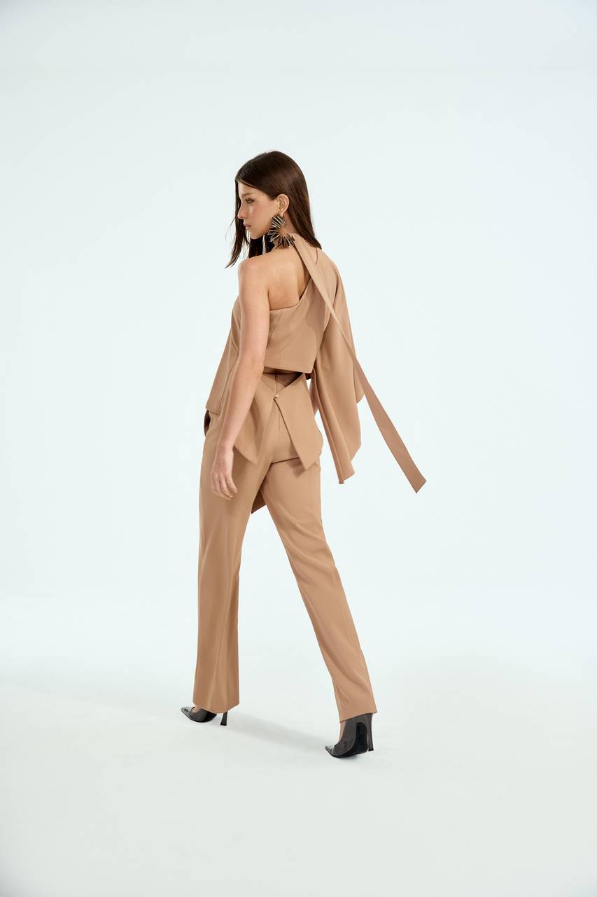 Blusa Ombro Só Jabour Tiras - Camel BLU0019CAM