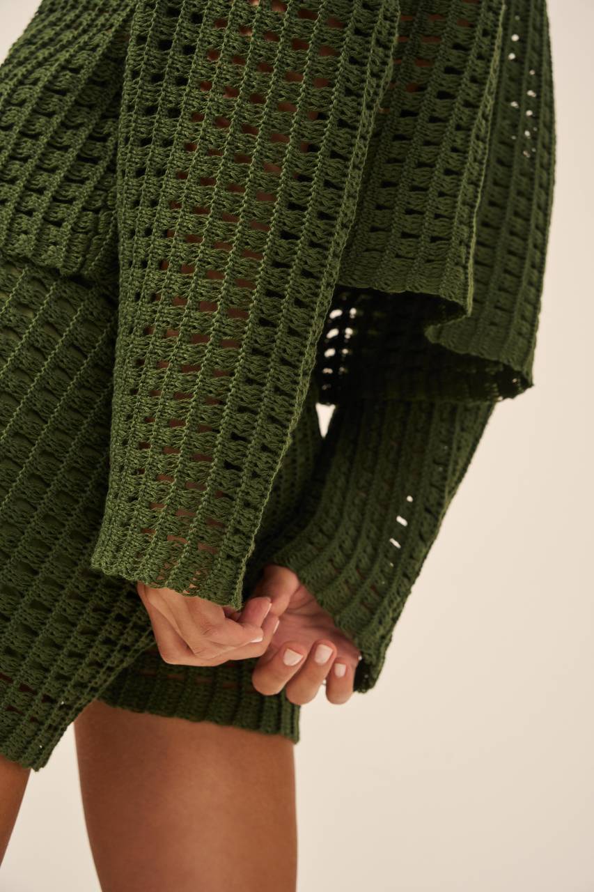 Conjunto De Short Tricot - Verde Militar CJT0007VDMT