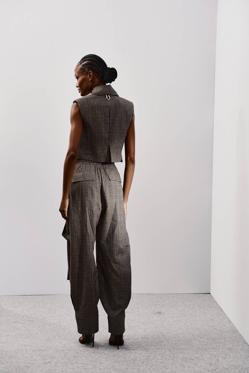 Blazer Cropped Sem Manga - Pied Poule BLZ0023- PIED