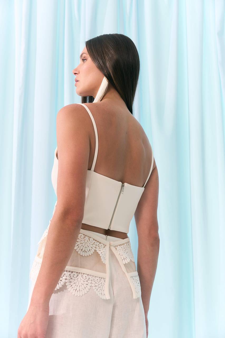 Top Corselet Renda - Off White TOP2002