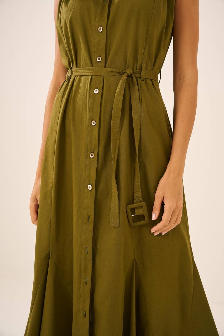 Vestido Abertura Frontal - Verde Militar VES0014VDMT