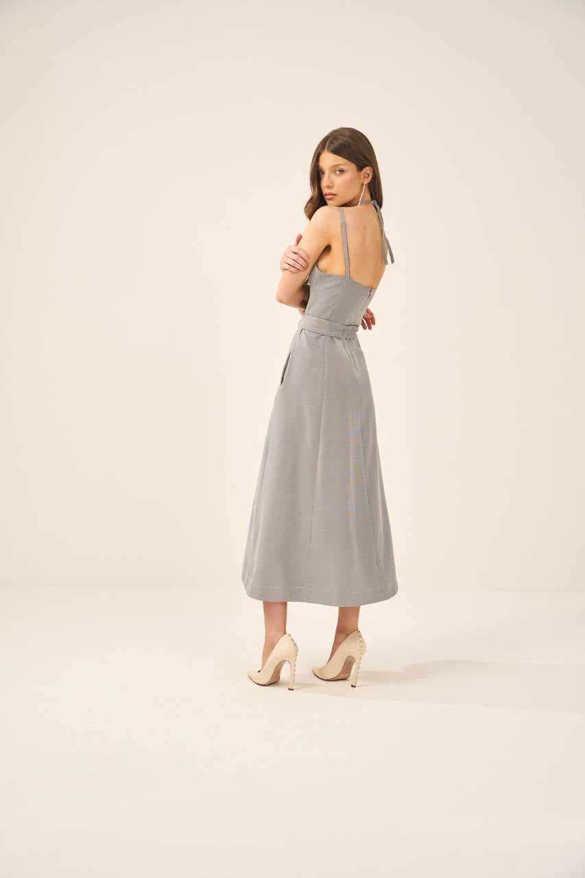 Vestido Evase Micro Xadrez - Preto E Branco VES0003PTO/BR
