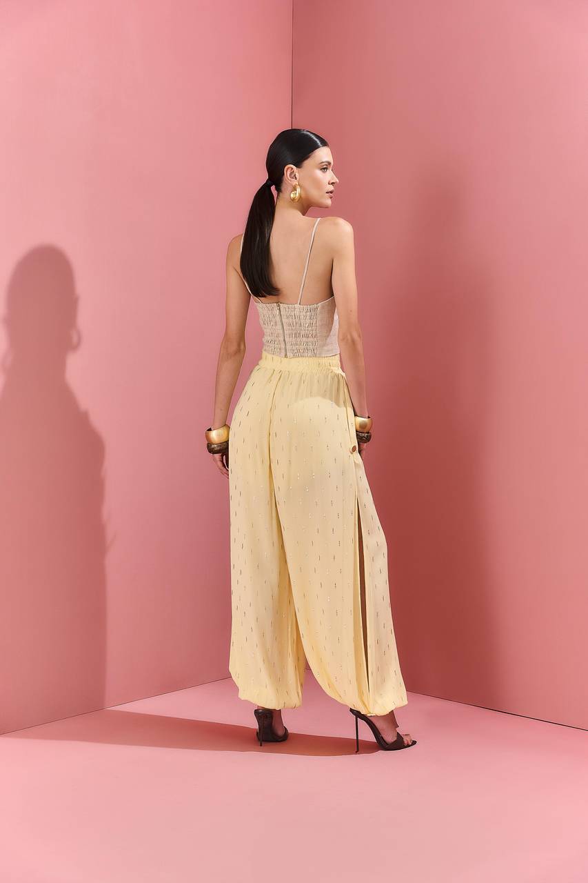 Top Estruturado Linho Foil - Dourado TOP0019DOU