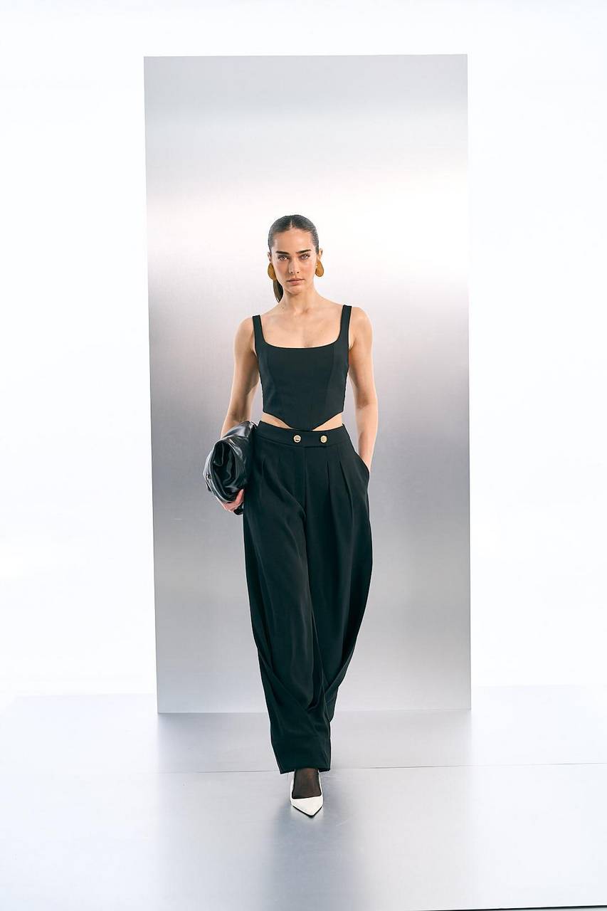 Calça Slouchy Alfaiataria Com Prega - Preto CAL2050PTO