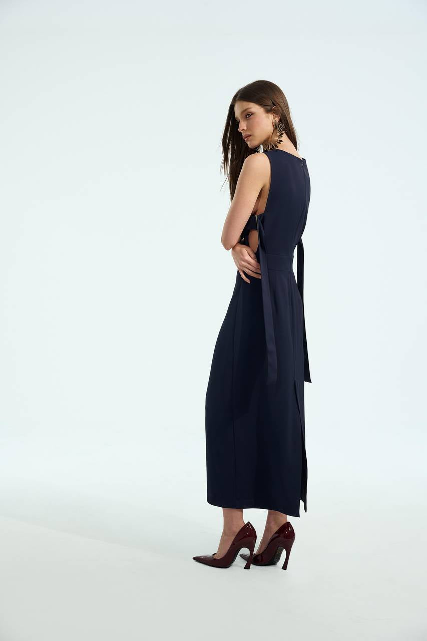 Vestido Midi Em Crepe - Marinho VES0018MAR