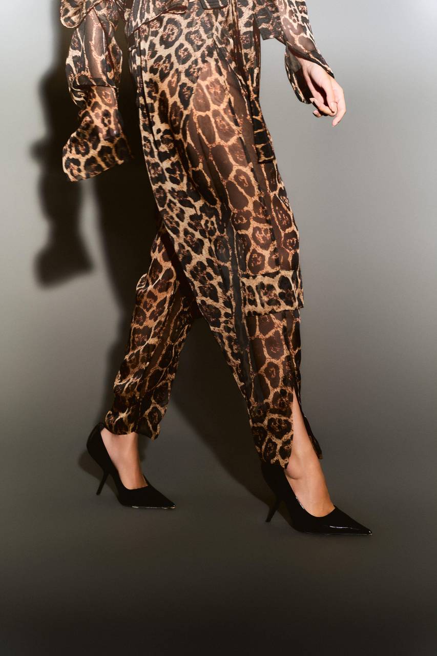 Calça Slouchy Estampada - Animal Print Onça CAL0124ANI