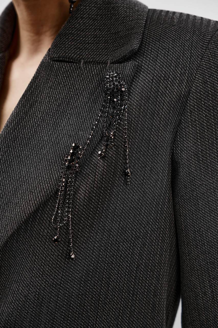 Blazer Over Box Chevron - Chumbo BLZ0020CHU