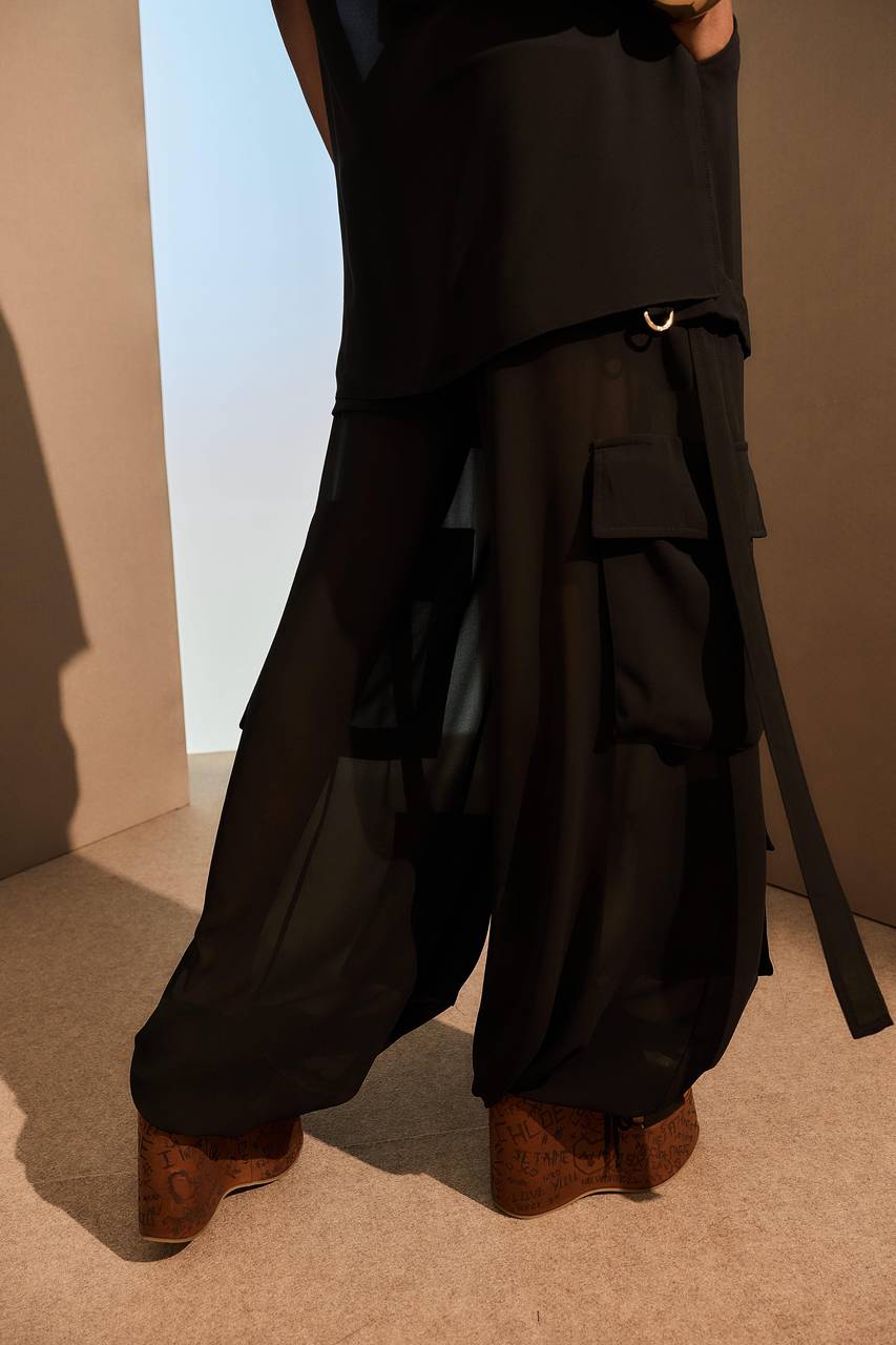 Calça Cargo Transparência - Preto CAL0050PTO