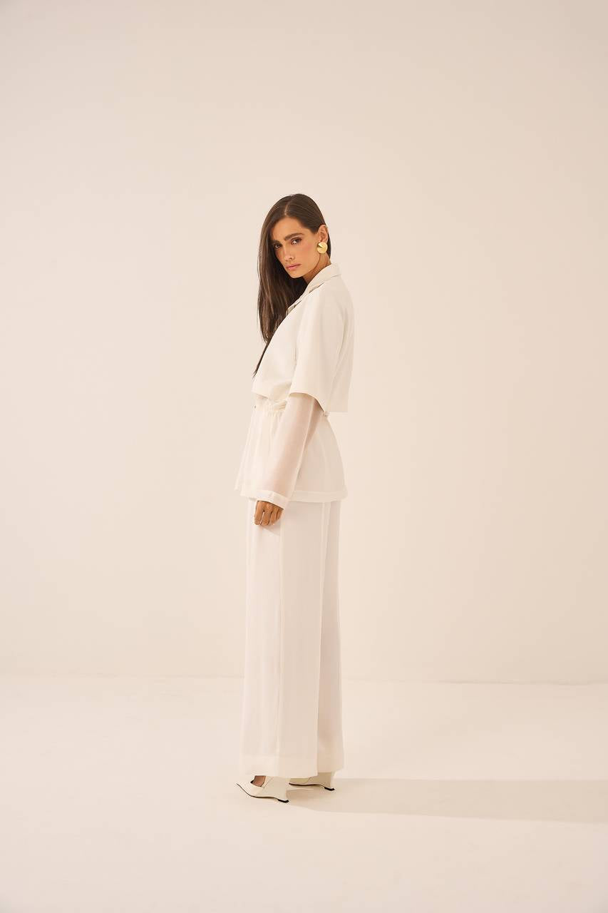 Parka Em Tecido Com Transparência - Off White PAK0004OFF