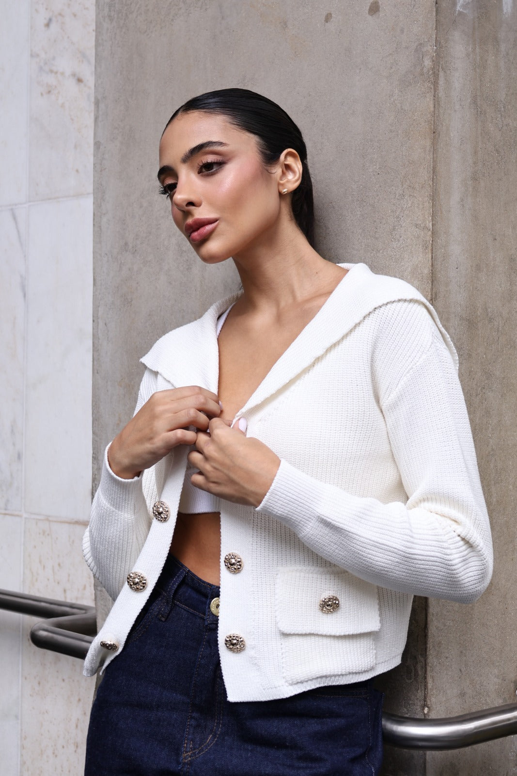 Jaqueta Tricot - Off White JAQ2025OFF