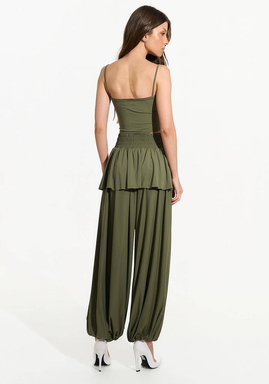 Calça Aladim Peplum - Verde Oliva CAL0211VDOLI