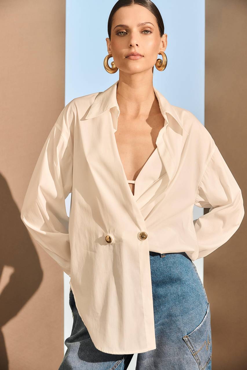 Camisa algodão C/ Top - Off White CAM0023OFF