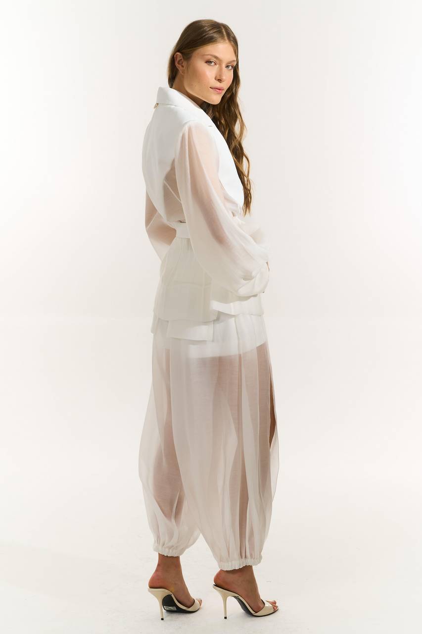 Calça Maxi Bolso - Off White CAL0172OFF