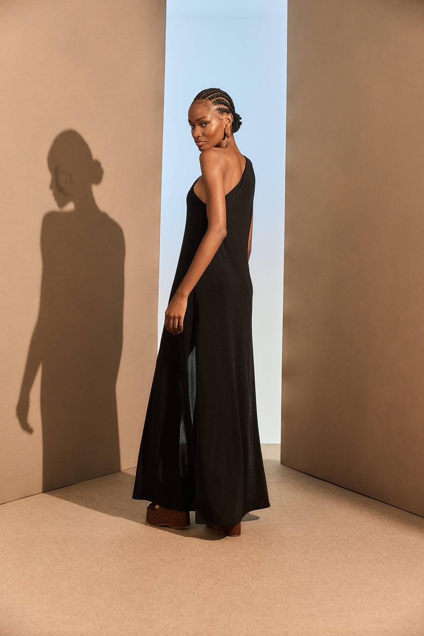 Vestido Jersey Ombro Só Fivela - Preto VES0022PTO