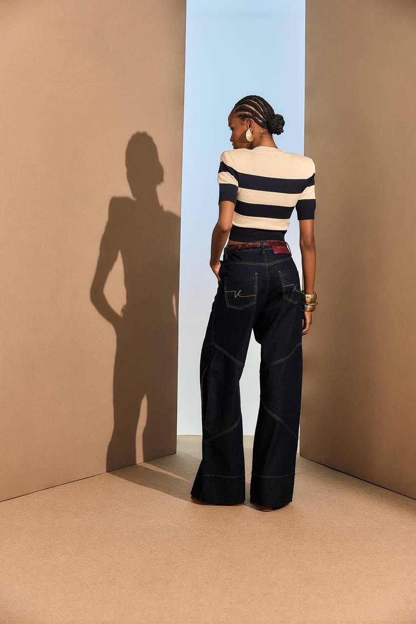 Calça Pantalona Abertura Lateral - Jeans CAL0055JEA