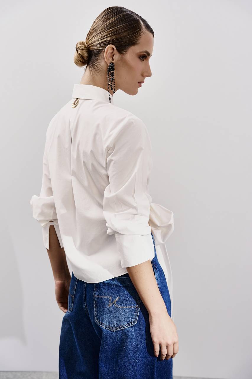 Camisa Amarração Laço - Off White CAM0032OFF