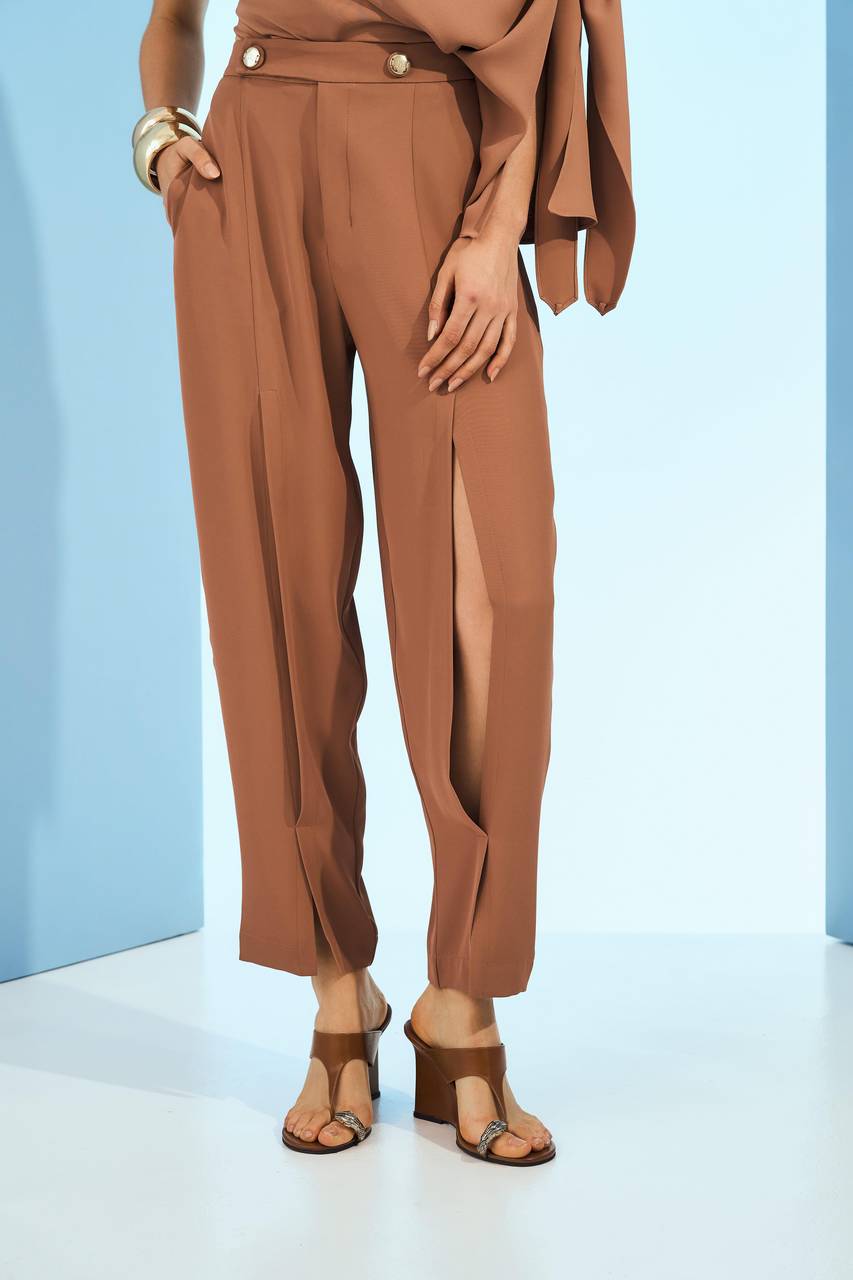 Calça Fenda Sobreposta - Mocha CAL0094MCH
