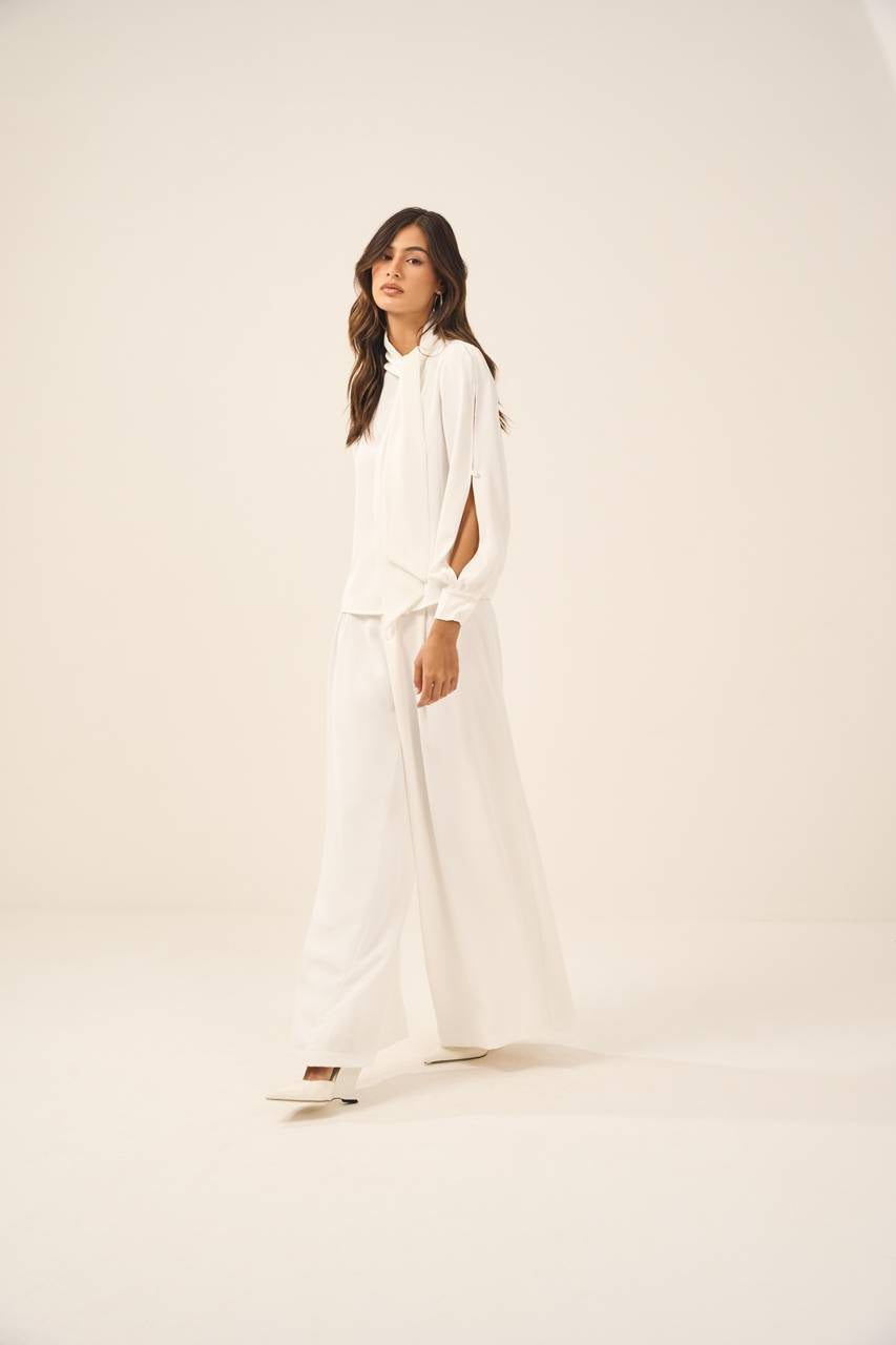 Calça Pantalona - Off White CAL0012OFF