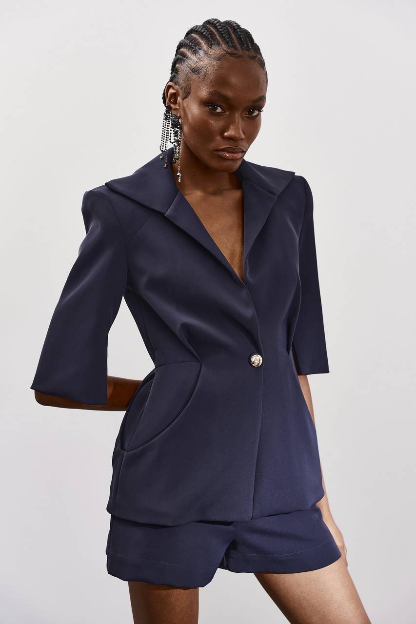 Maxi Blazer Acinturado - Marinho BLZ0021MAR