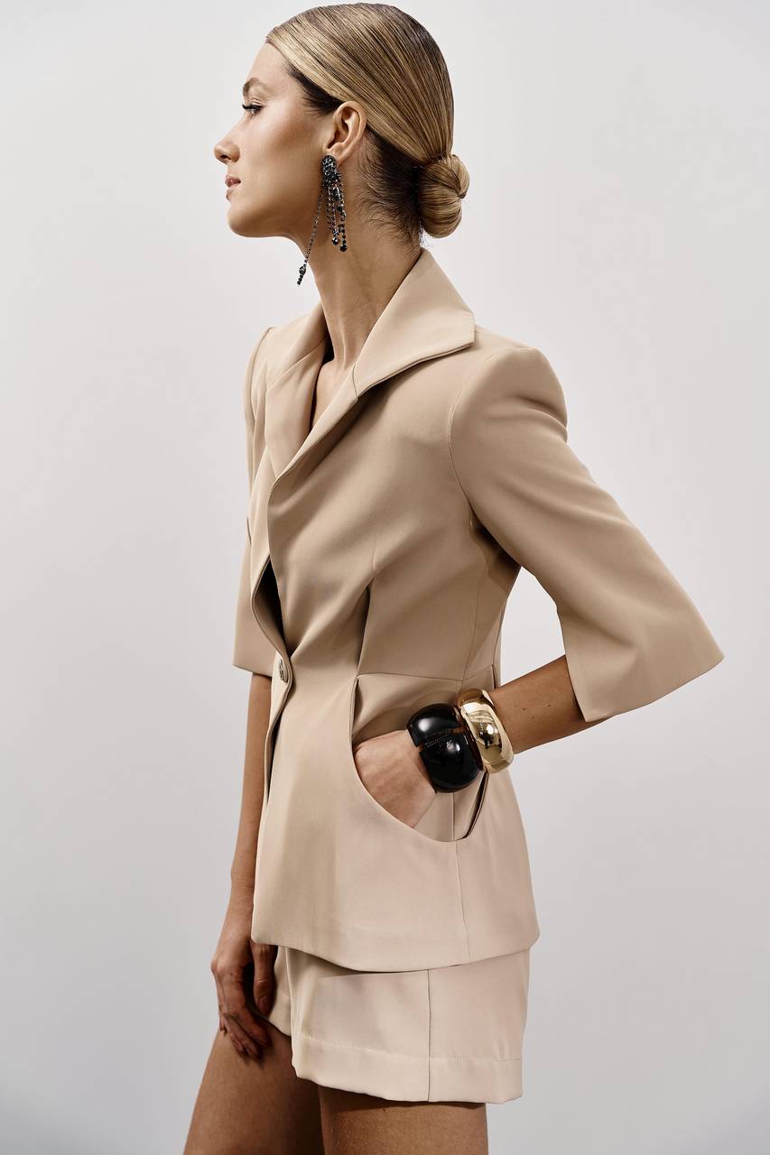 Maxi Blazer Acinturado - Caqui BLZ0021CAQ