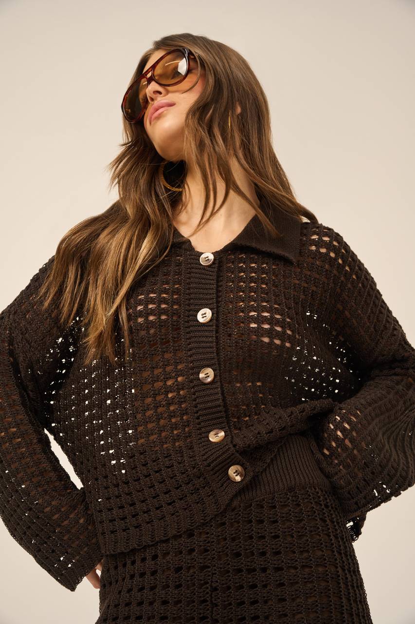 Conjunto De Short Tricot - Cafe CJT0007CAF