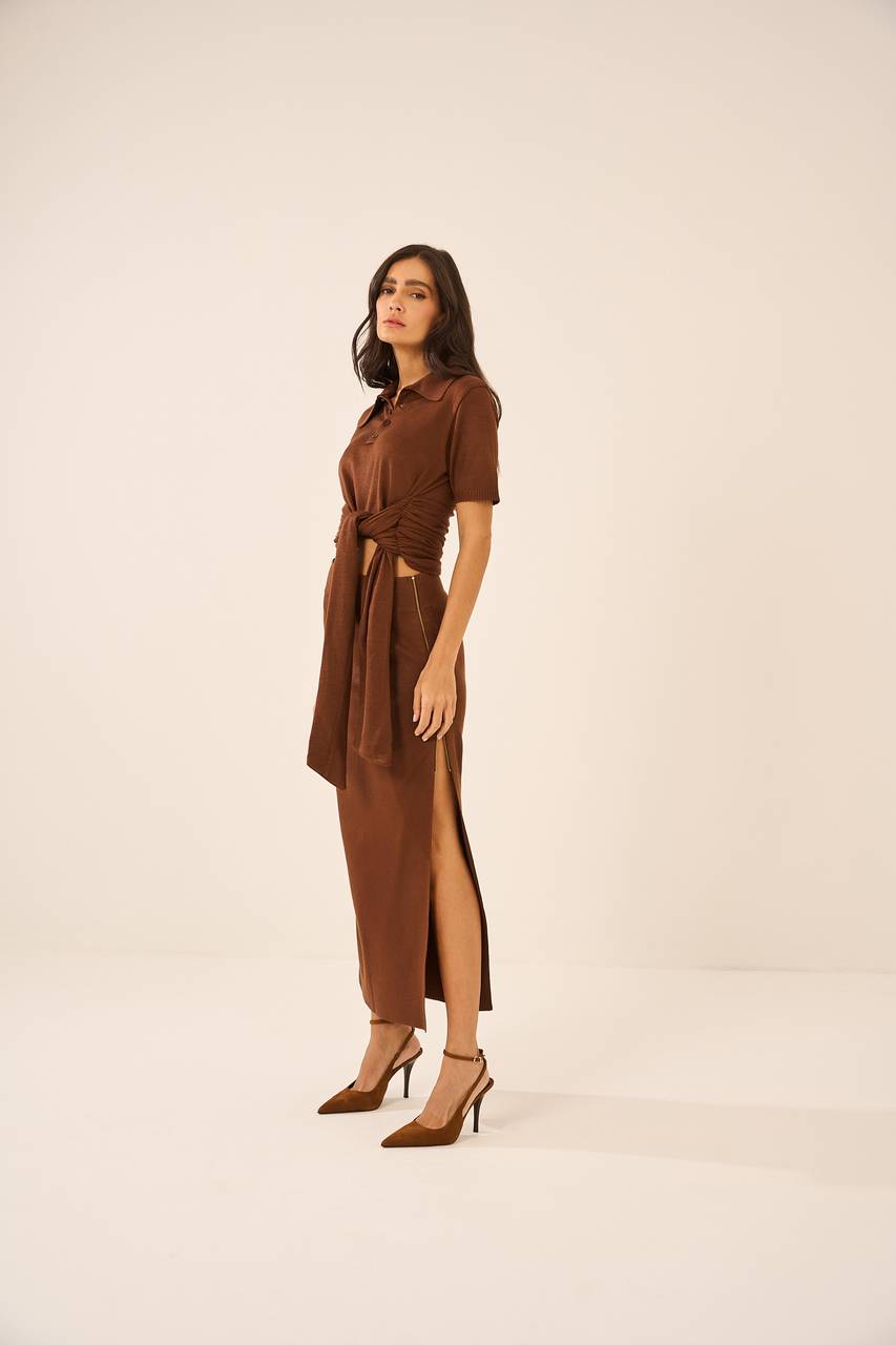 Conjunto Tricot - Marrom CJT0024MRO