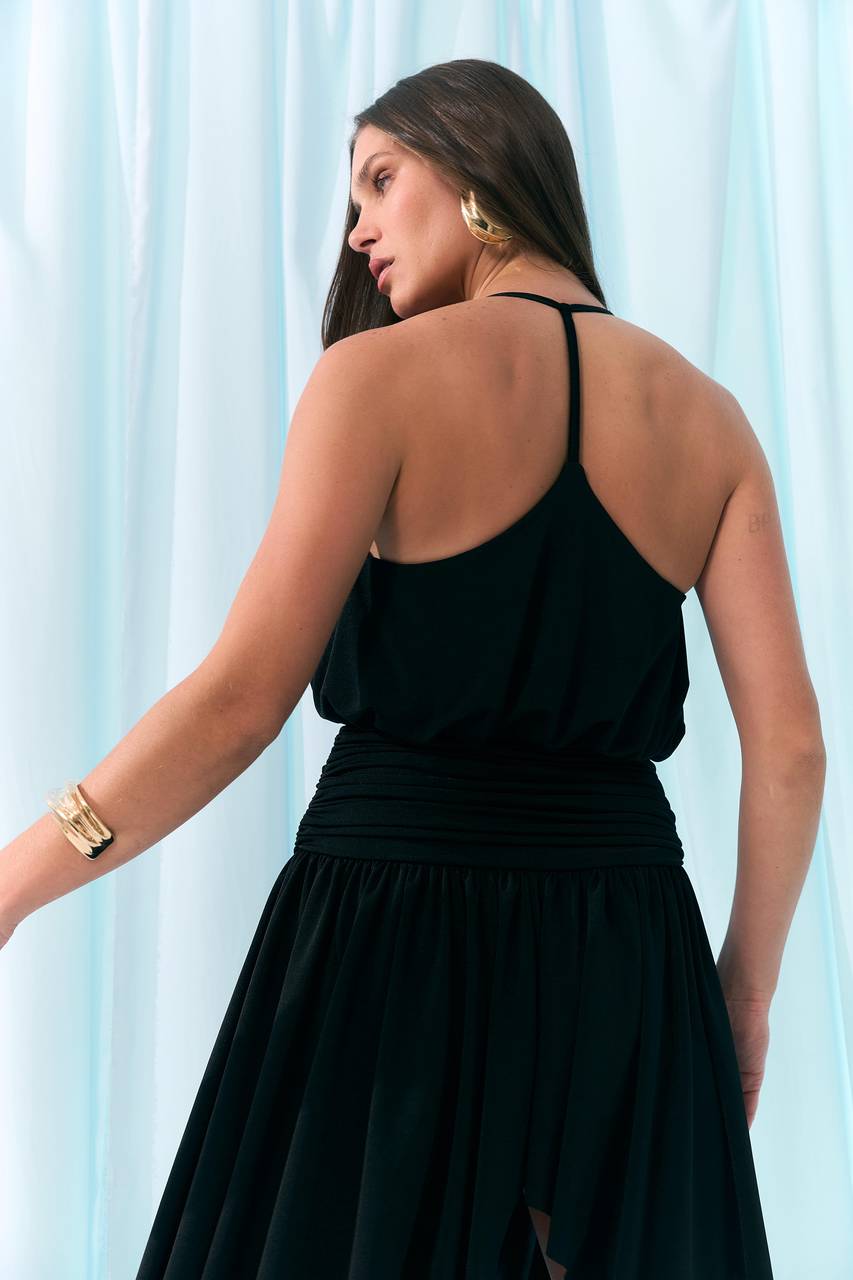 Vestido Curto Degagê Fluid - Preto VES2034