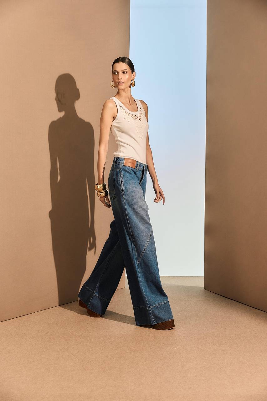 Calça Pantalona Jeans - Jeans CAL0053JEA