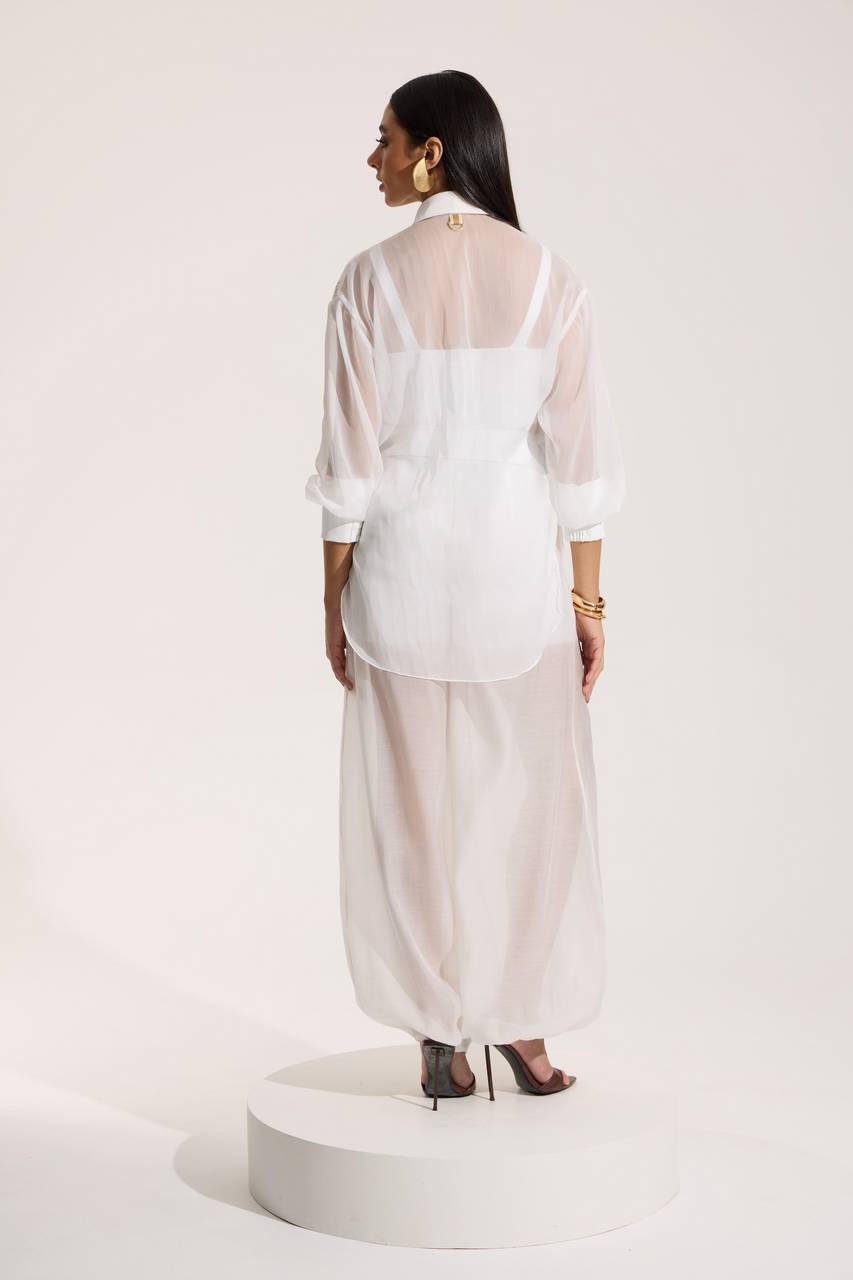 Camisa Voil Com Renda - Off White CAM0029OFF