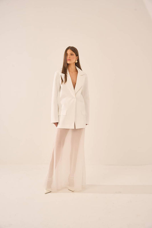 Saia Transparência Com Sobreposição - Off White SAI0007OFF