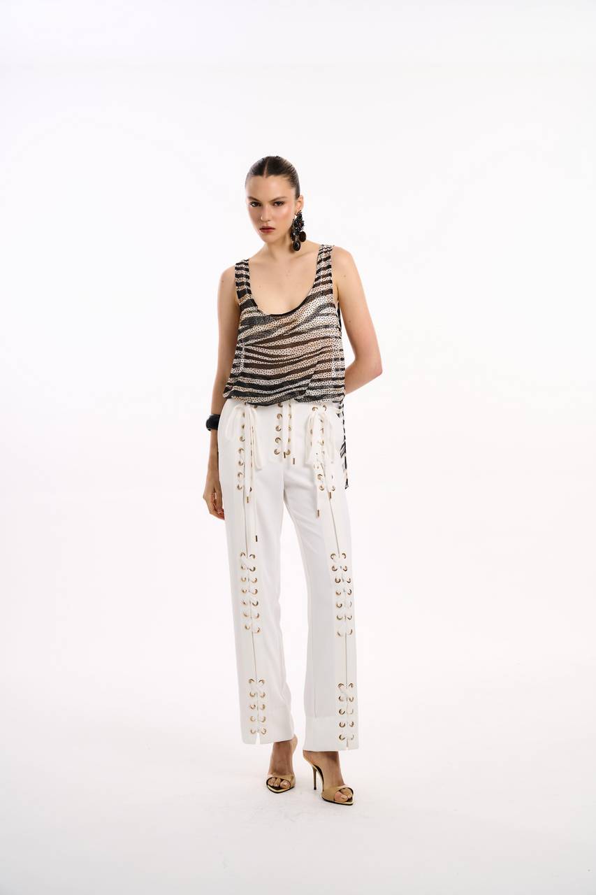 Calça Alfaiataria Ilhós - Off White CAL2145OFF
