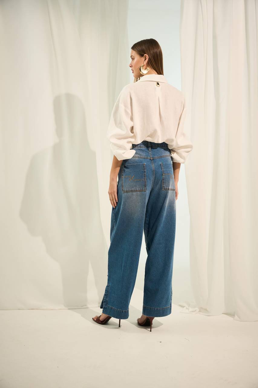 Calça Jeans Cargo - Jeans CAL2037JEA