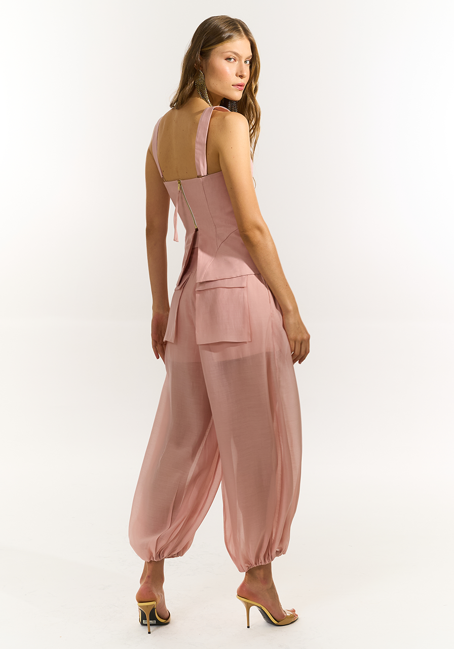 Calça Maxi Bolso - Rose CAL0172RS