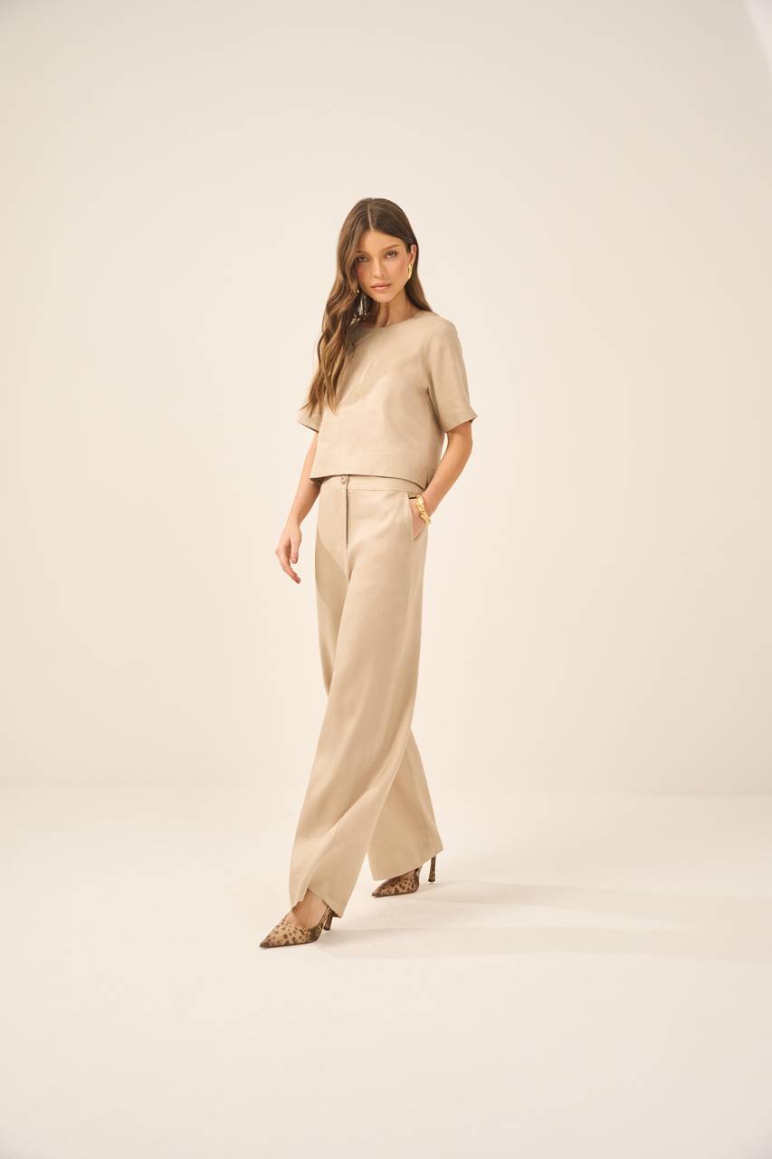 Calça 100% Linho - Areia CAL0004-ARE