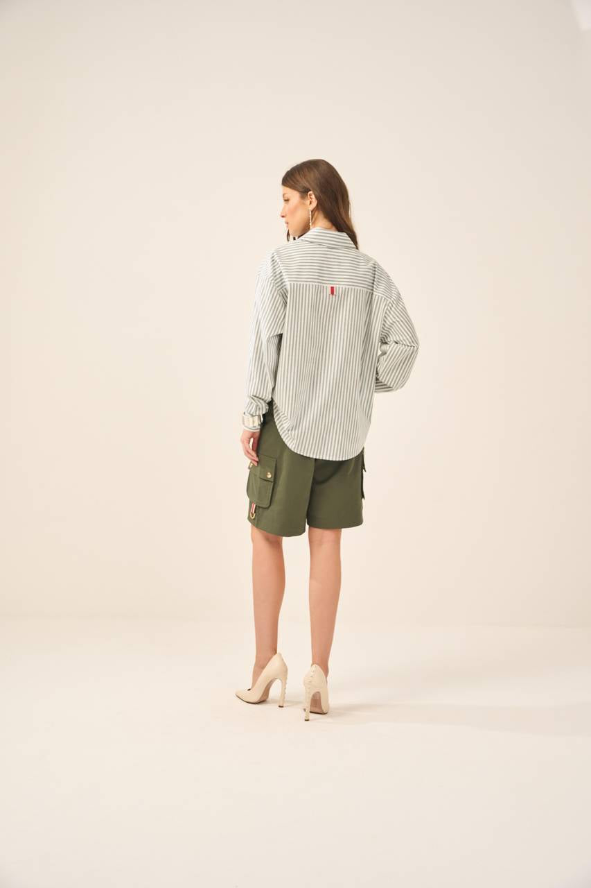 Bermuda Militar Sarja - Verde Militar BER0004VDMT
