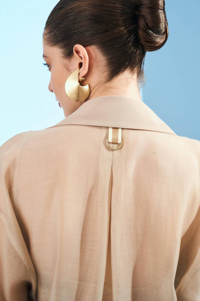 Camisa Liocel Transparente - Bege CAM0025BEG