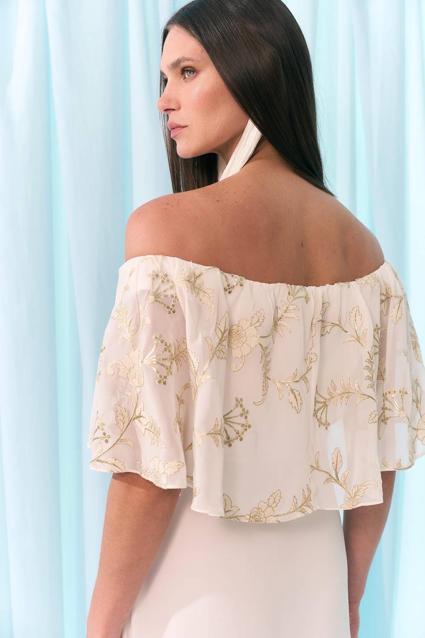 Vestido Jabour Ombro - Off White VES2050
