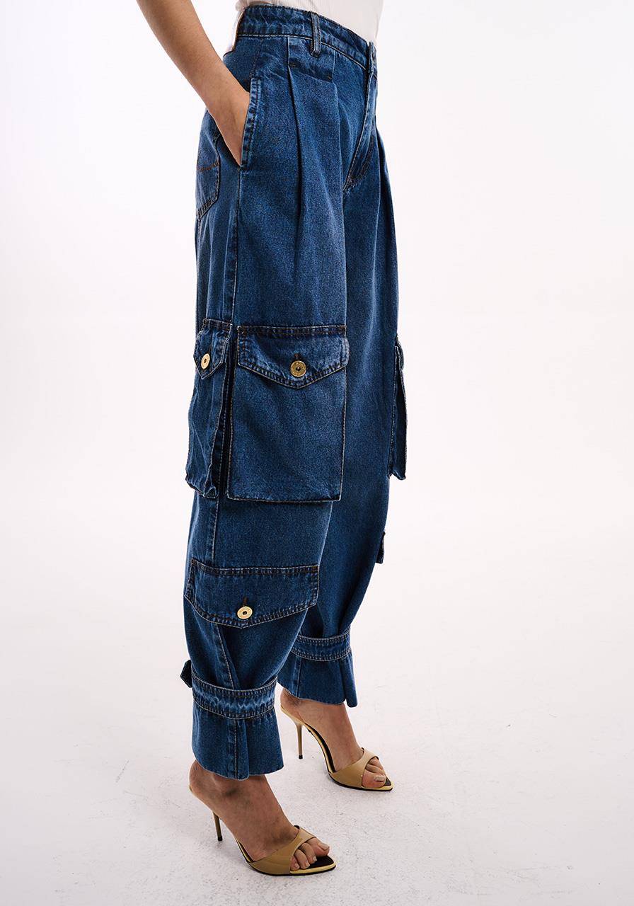 Calça Jeans Detalhe Bolsos - Jeans CAL2175JEA