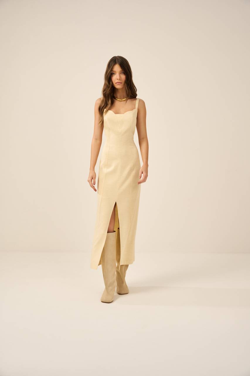 Vestido Alfaiataria Viscose - Manteiga VES0008MAN