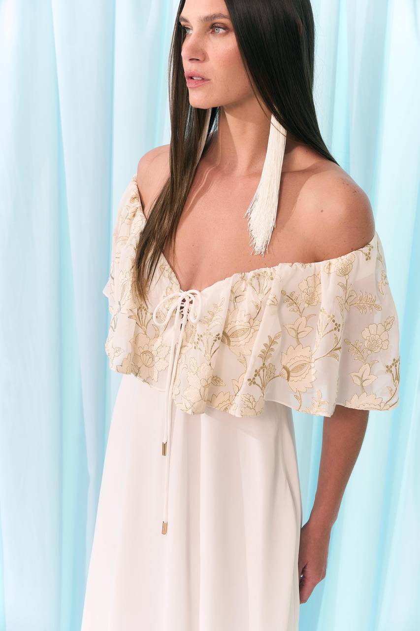 Vestido Jabour Ombro - Off White VES2050